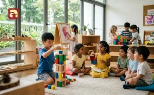 How do children learn through play - kids enjoying pretend play and block building in a classroom